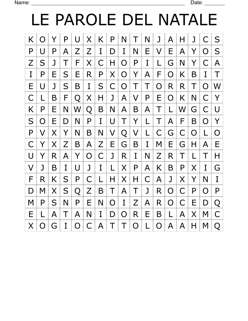 LE PAROLE DEL NATALE Word Search