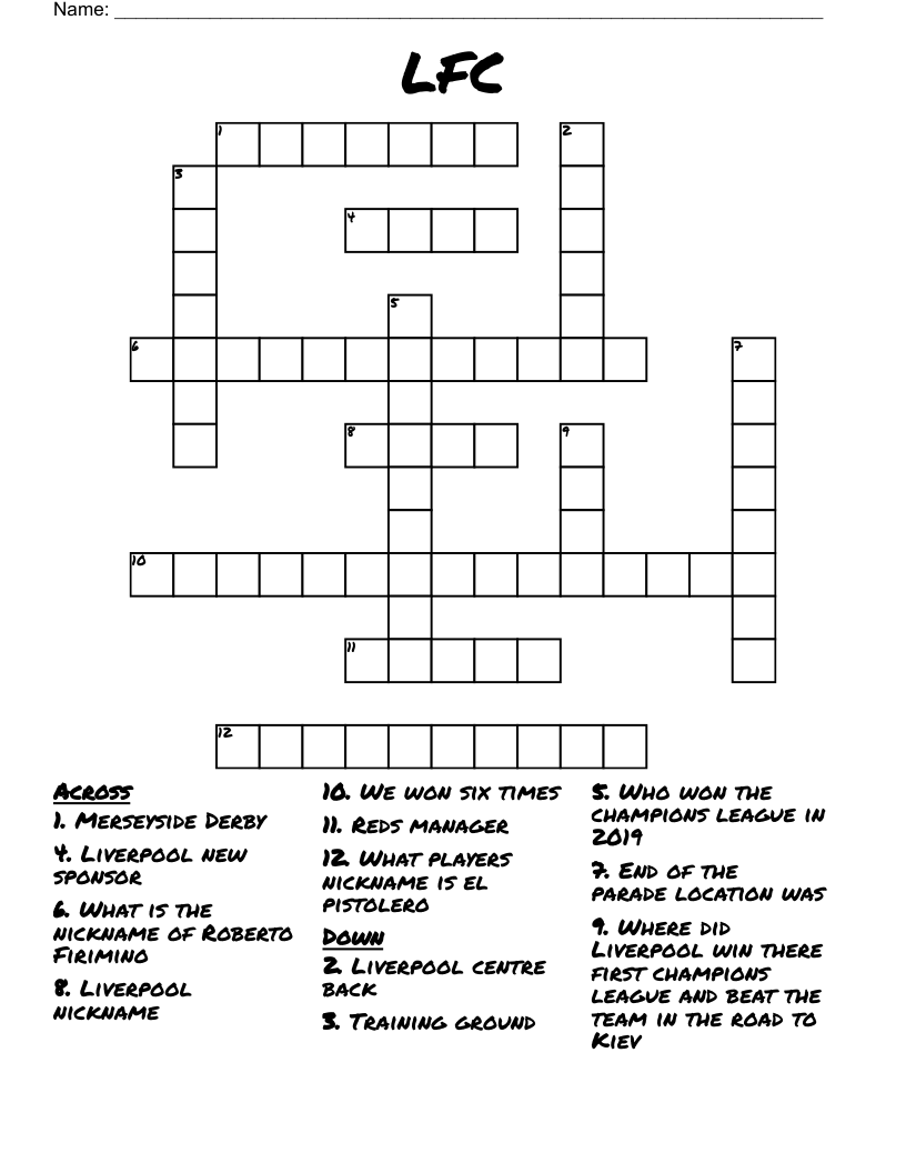LFC Crossword