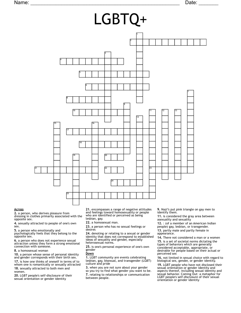 LGBTQ+ Crossword