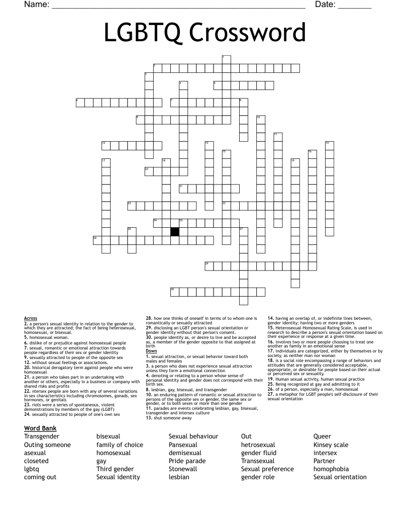 LGBTQ Crossword