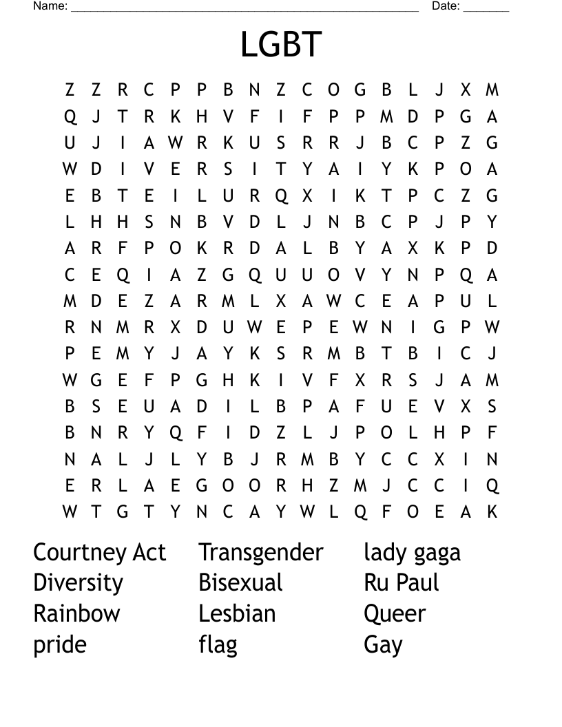 LGBT Word Search
