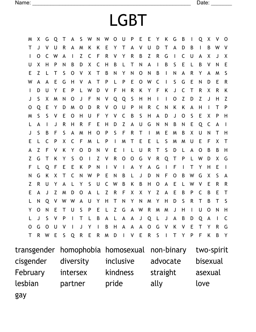 LGBT Word Search