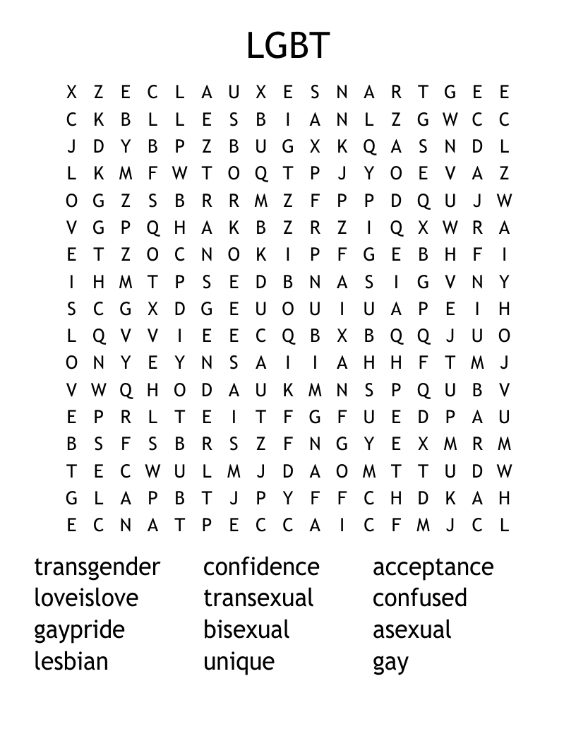 LGBT Word Search