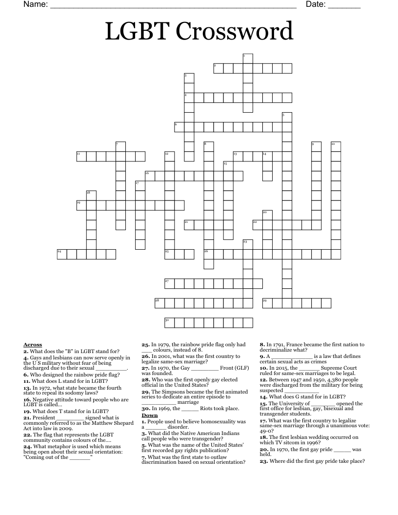 LGBT Crossword