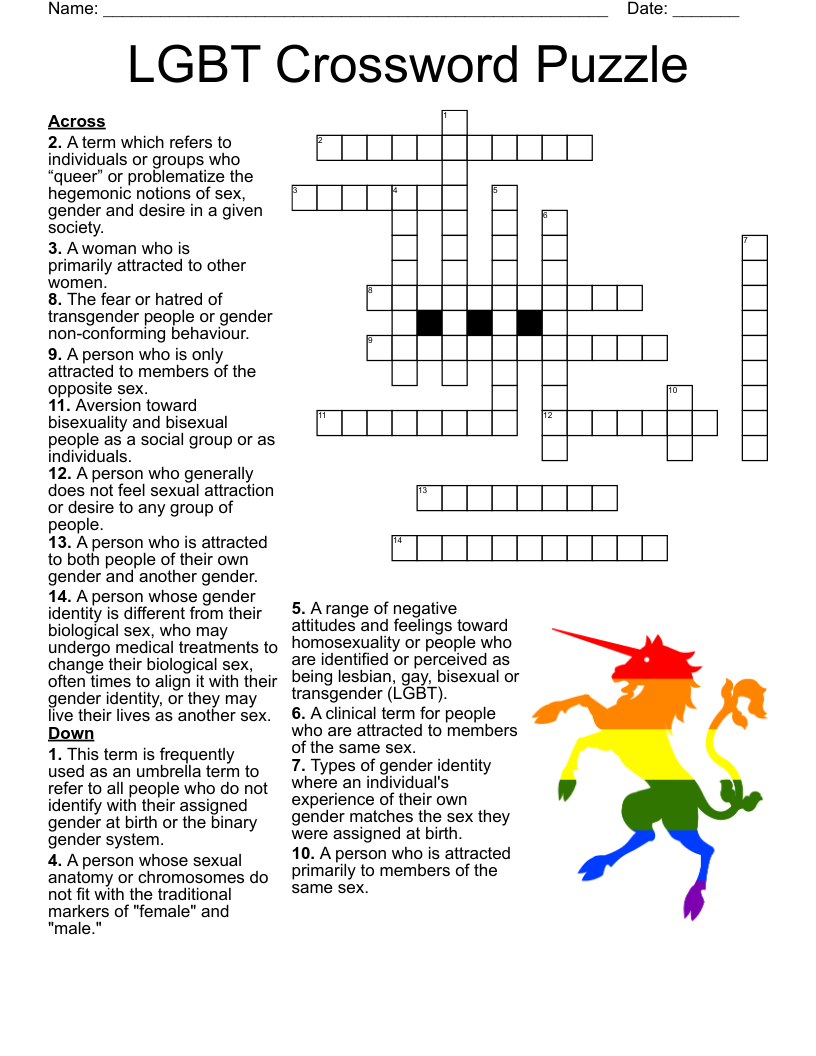 LGBT Crossword Puzzle