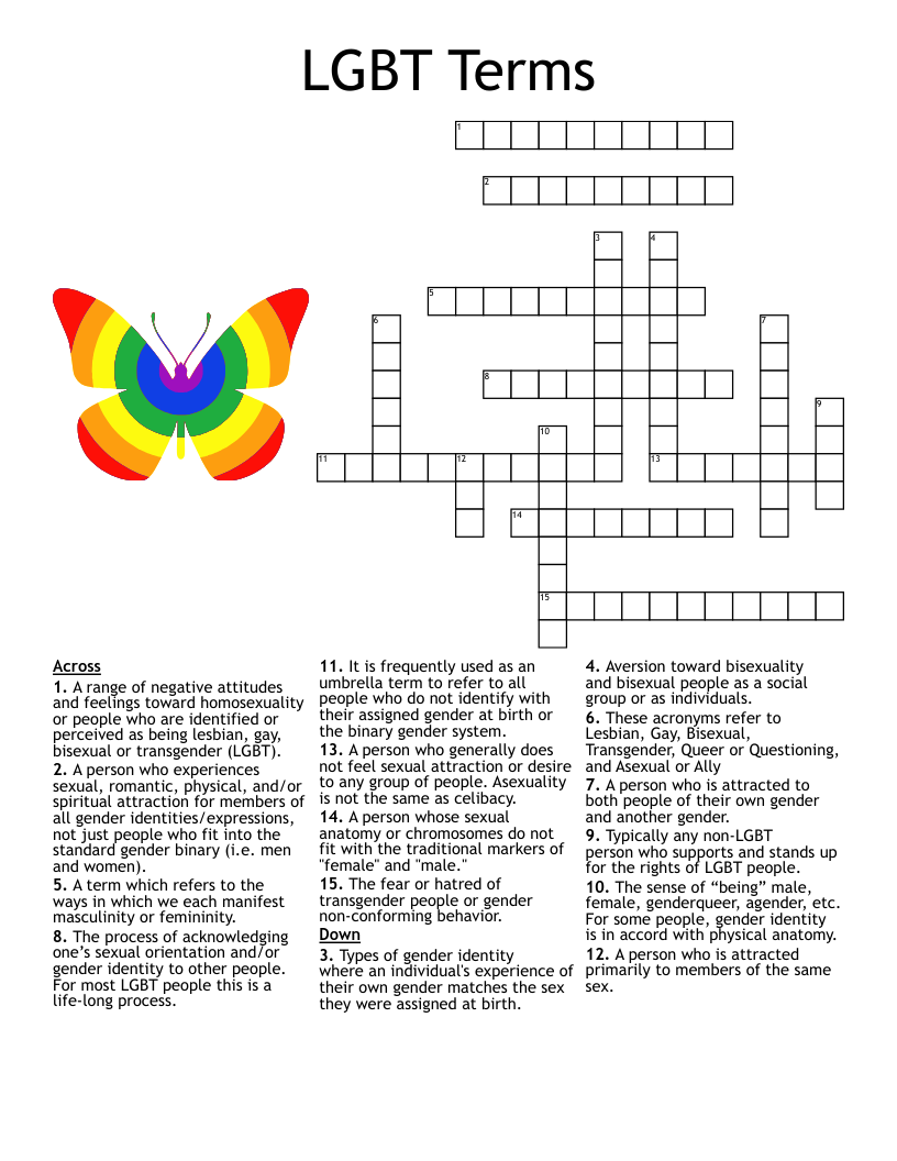 LGBT Terms Crossword