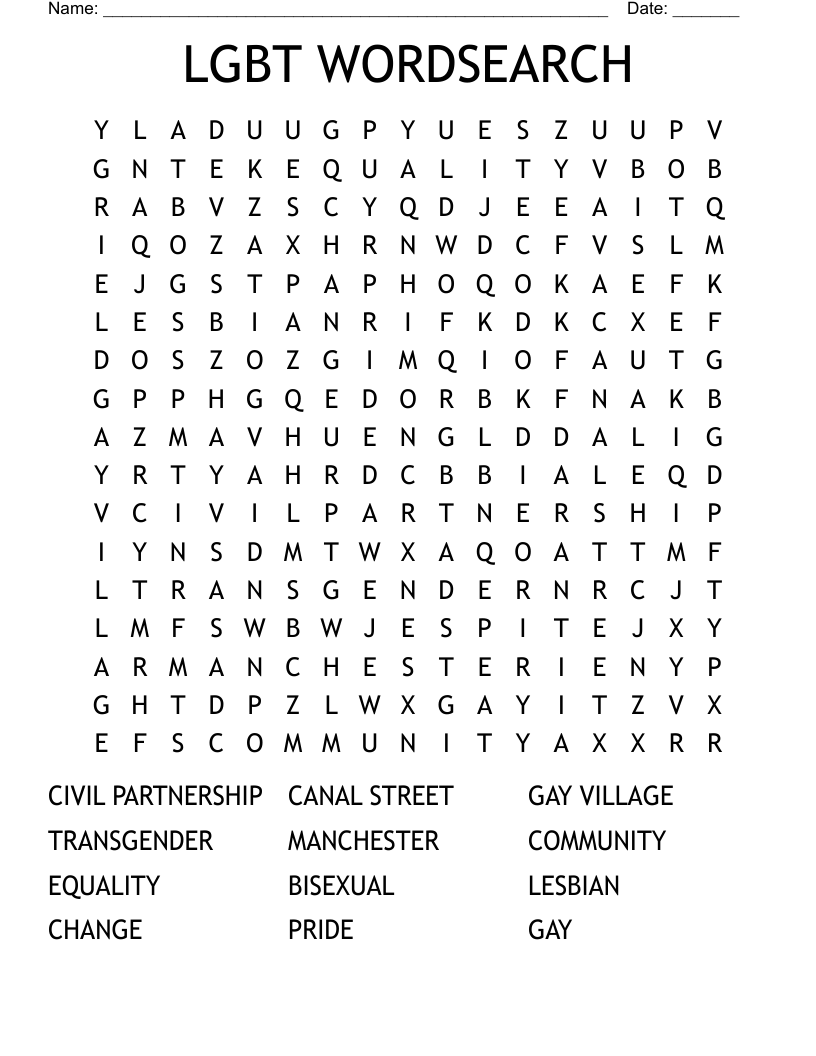 LGBT WORDSEARCH