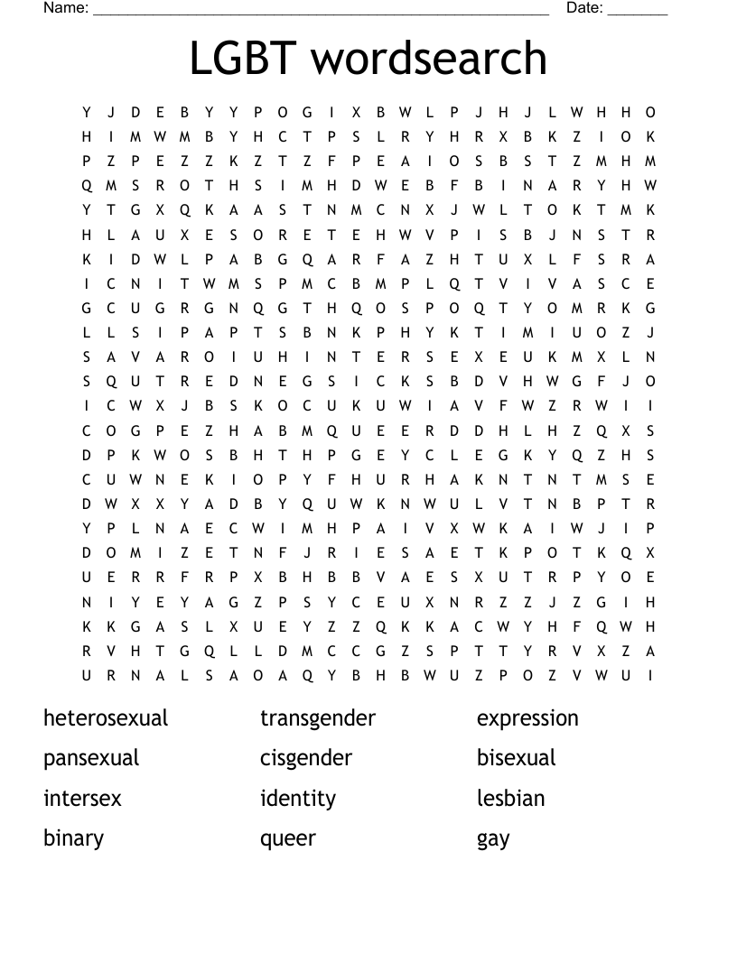 LGBT wordsearch