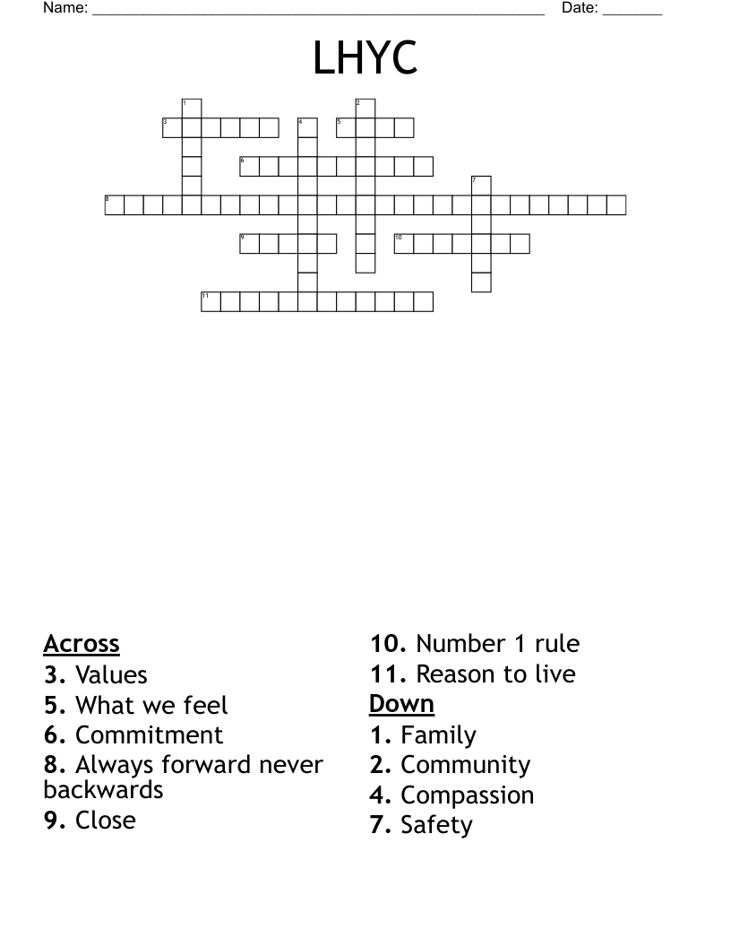 LHYC Crossword
