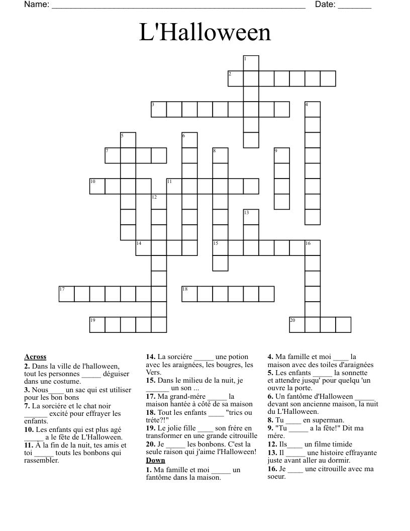 L'Halloween Crossword
