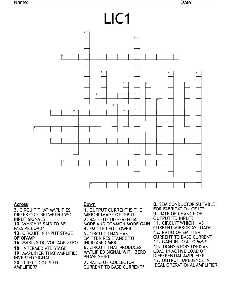 LIC1 Crossword
