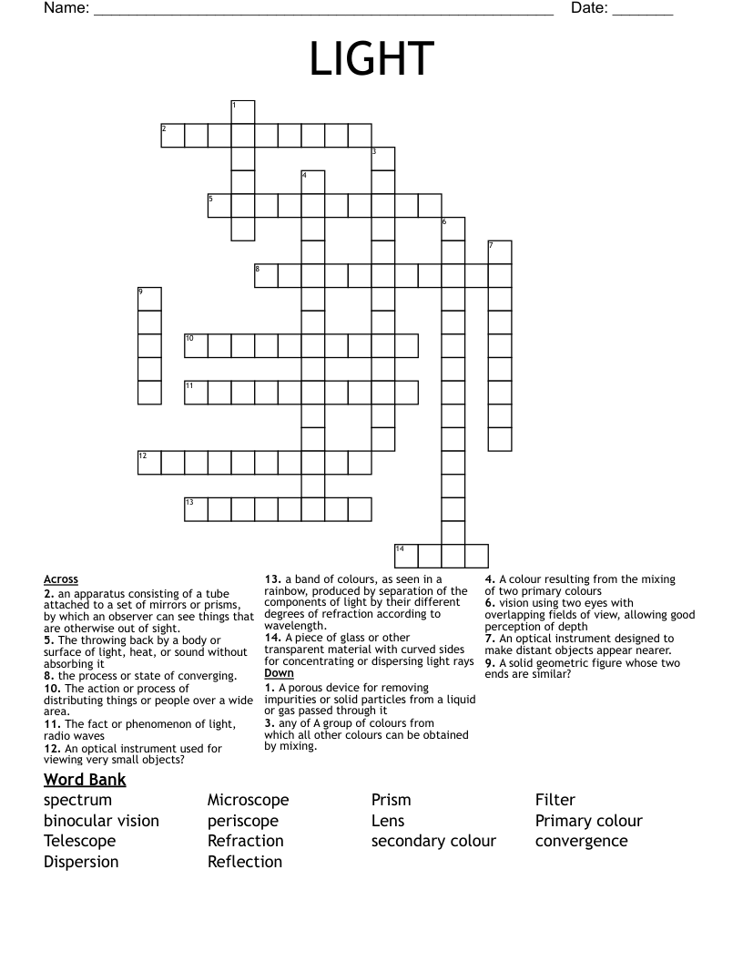 LIGHT Crossword