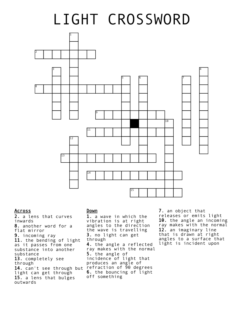 LIGHT CROSSWORD 