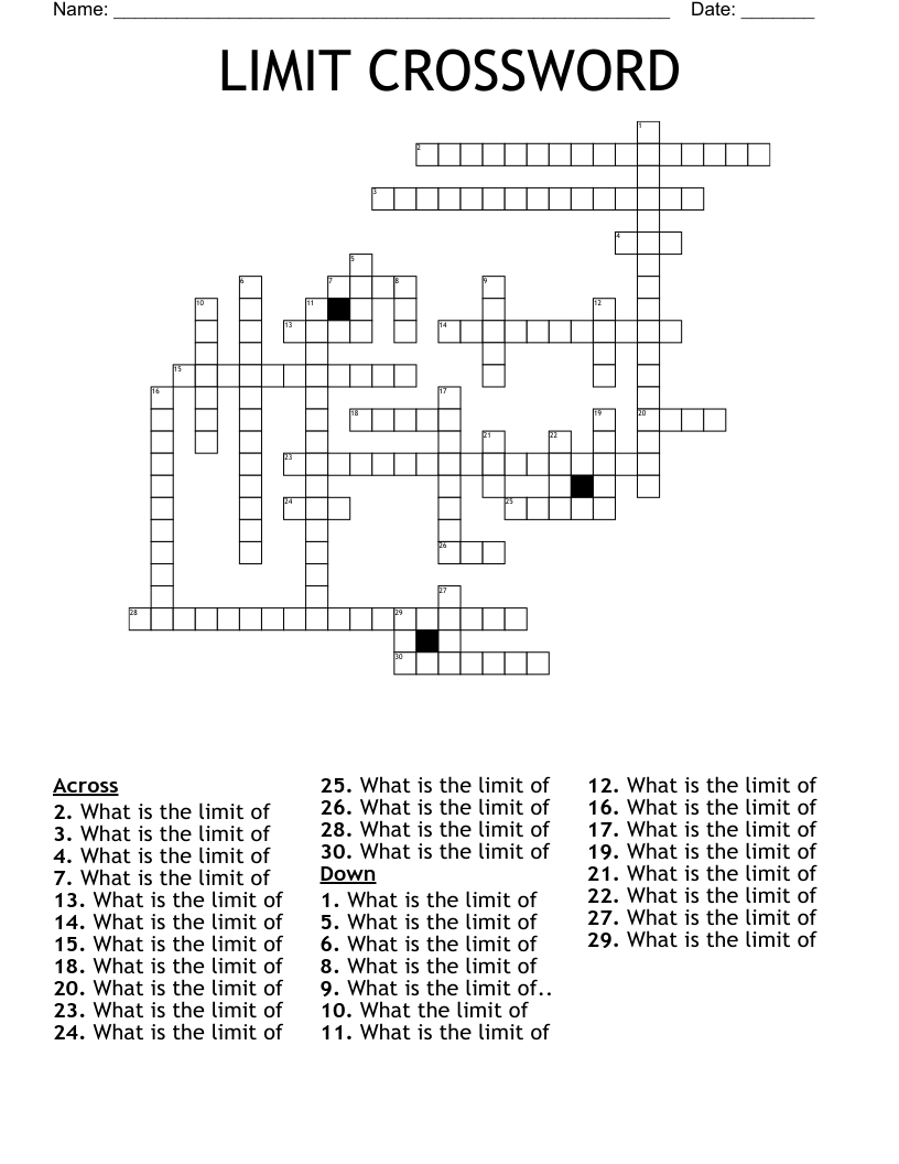 LIMIT CROSSWORD