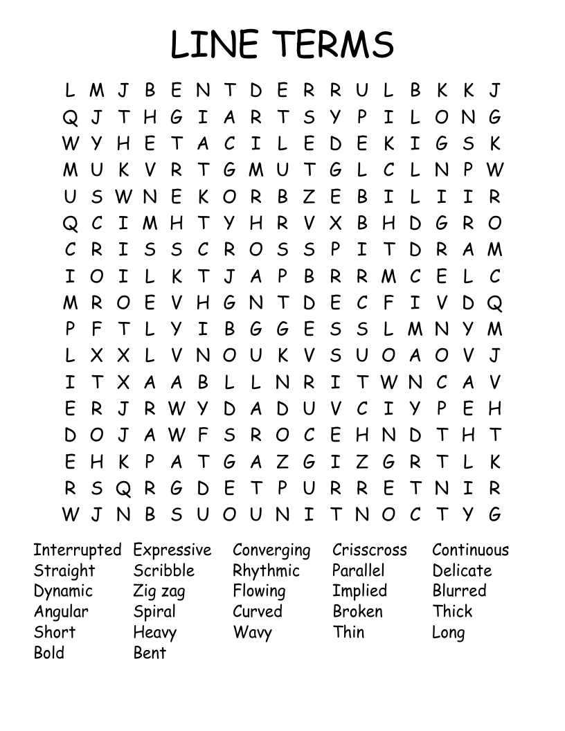 LINE TERMS Word Search