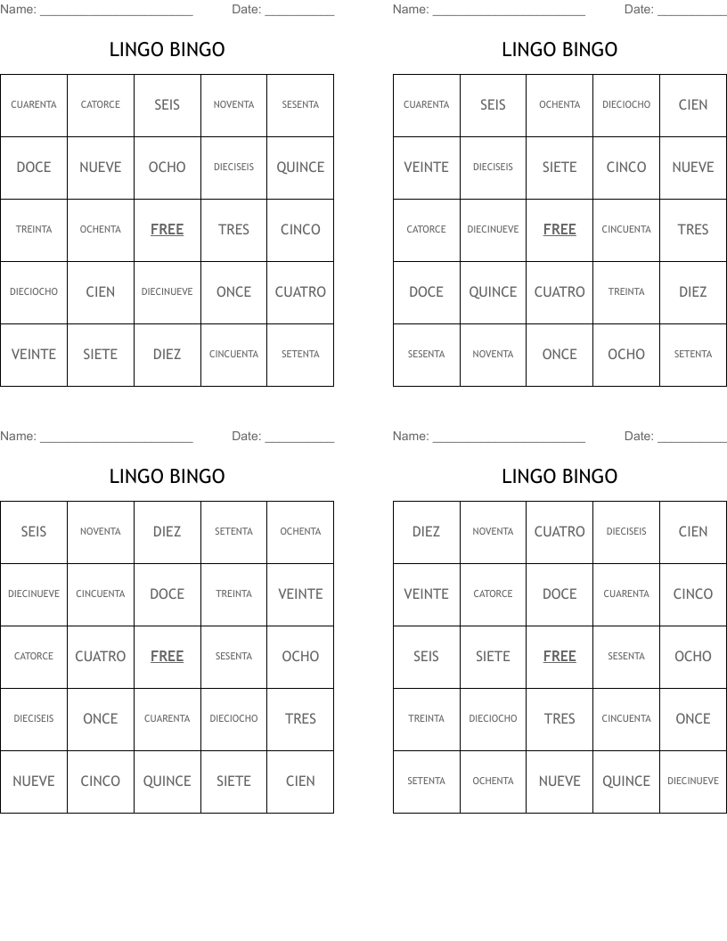 LINGO BINGO