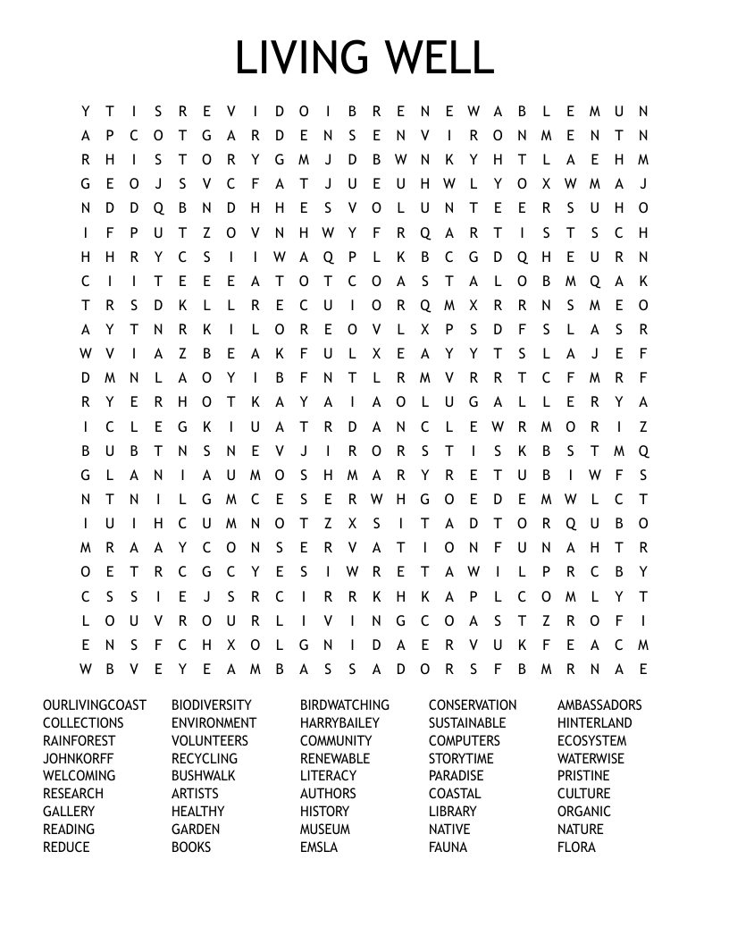 LIVING WELL Word Search