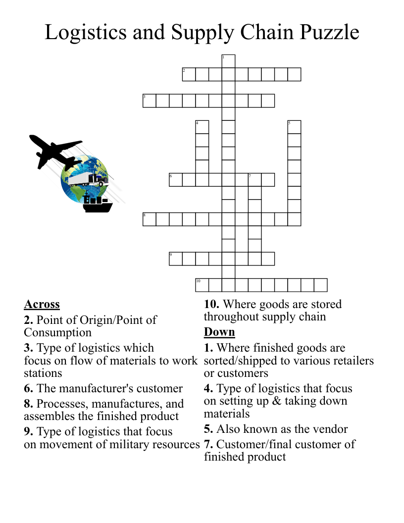 Logistics and Supply Chain Puzzle  Crossword