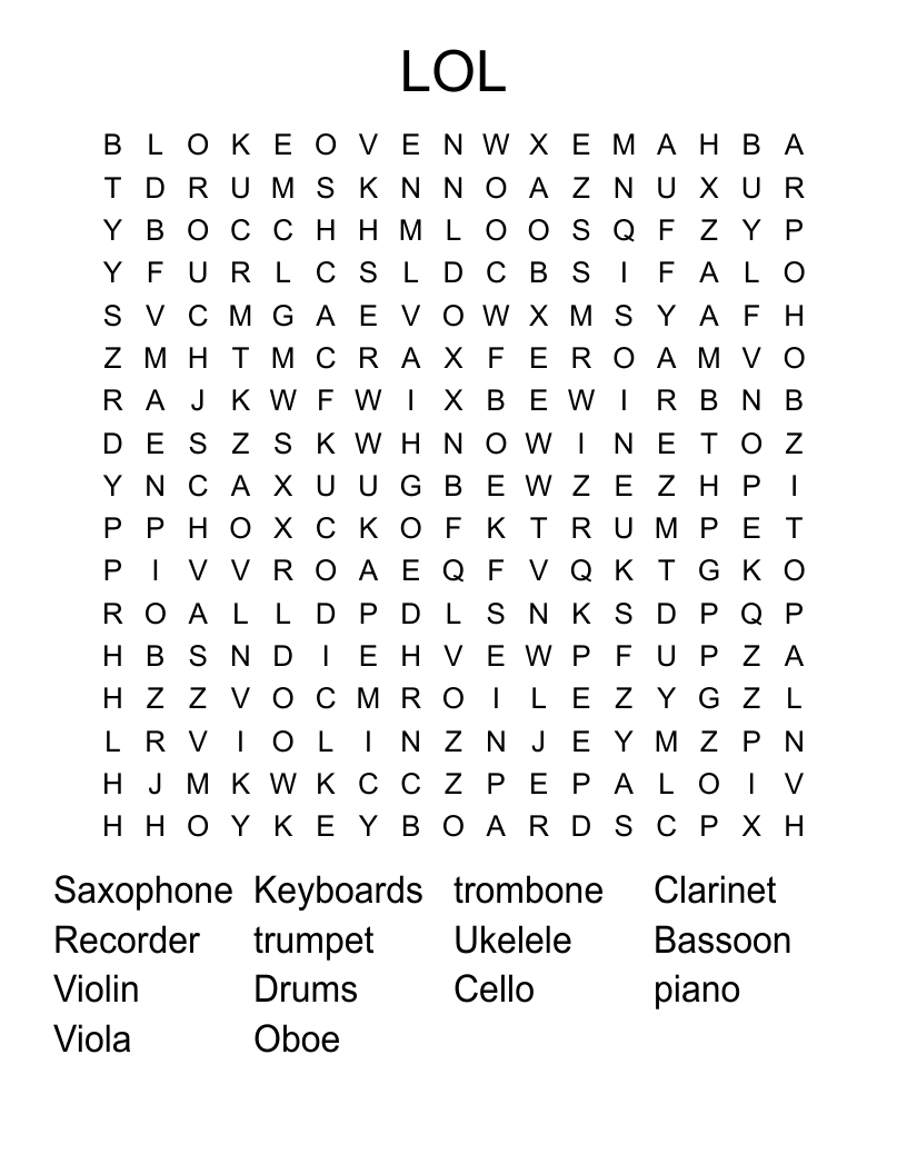 LOL Word Search