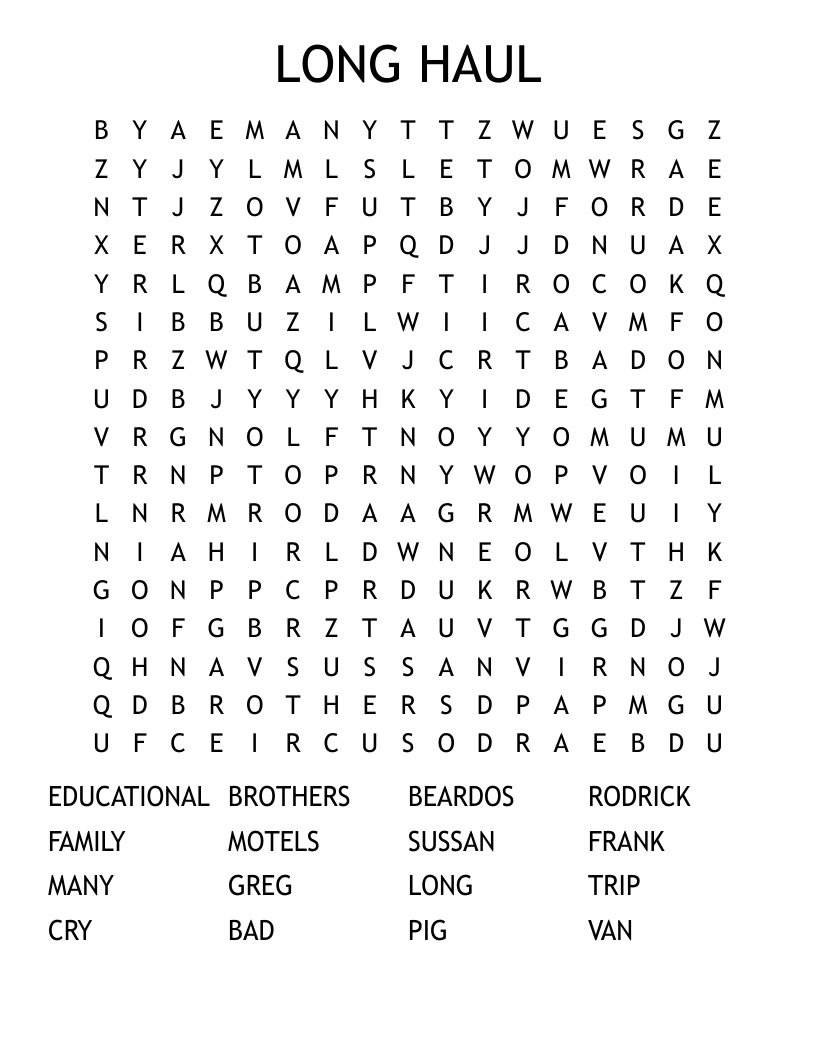 LONG HAUL Word Search