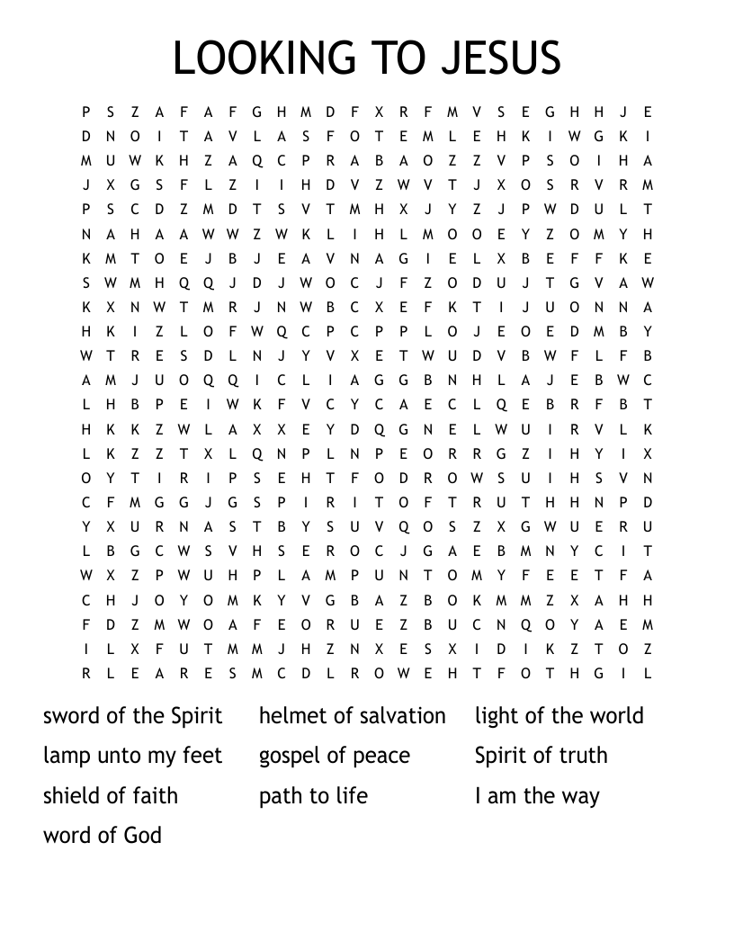 LOOKING TO JESUS Word Search