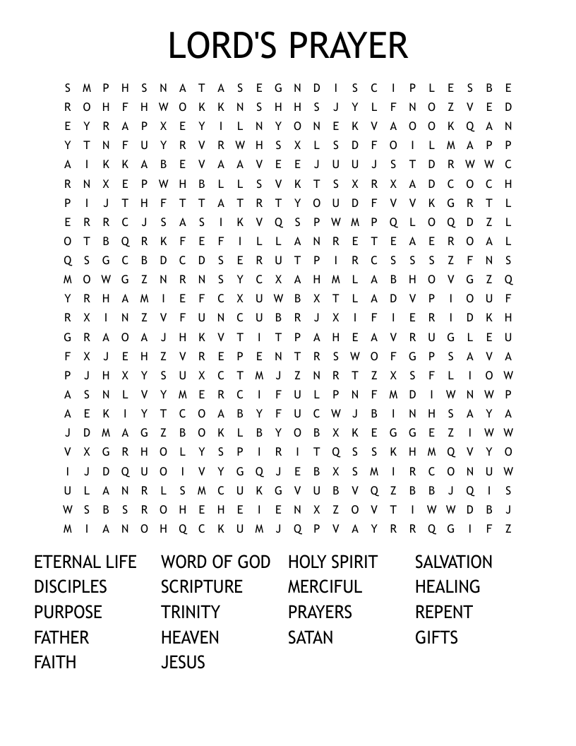 LORD'S PRAYER Word Search
