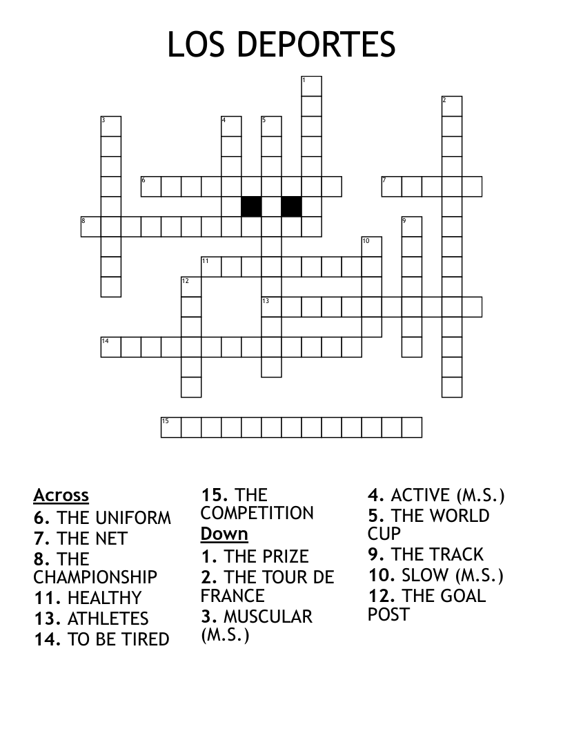 LOS DEPORTES Crossword