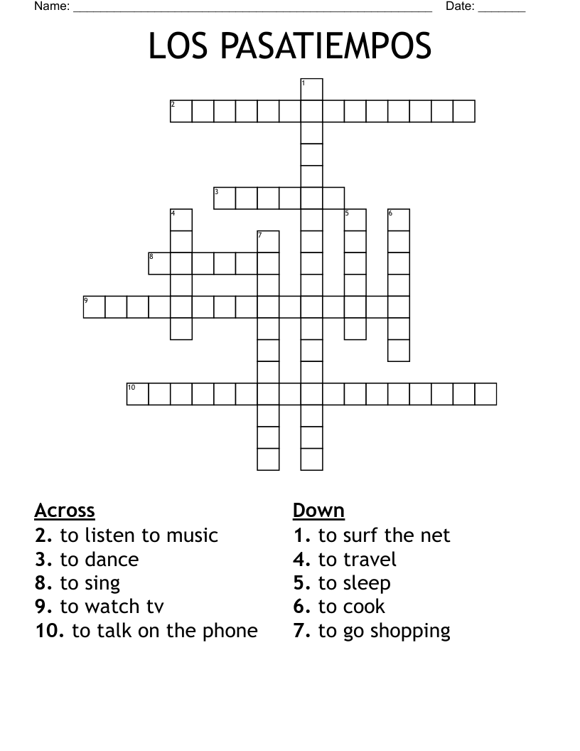 LOS PASATIEMPOS Crossword