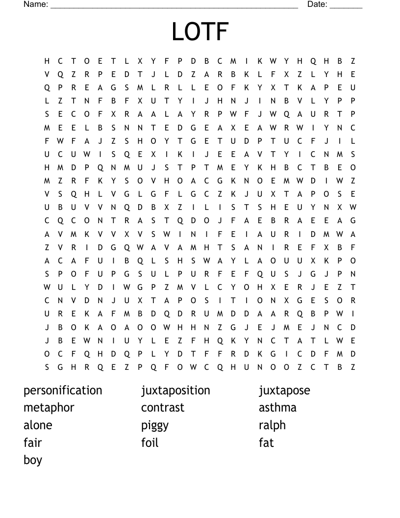 LOTF Word Search
