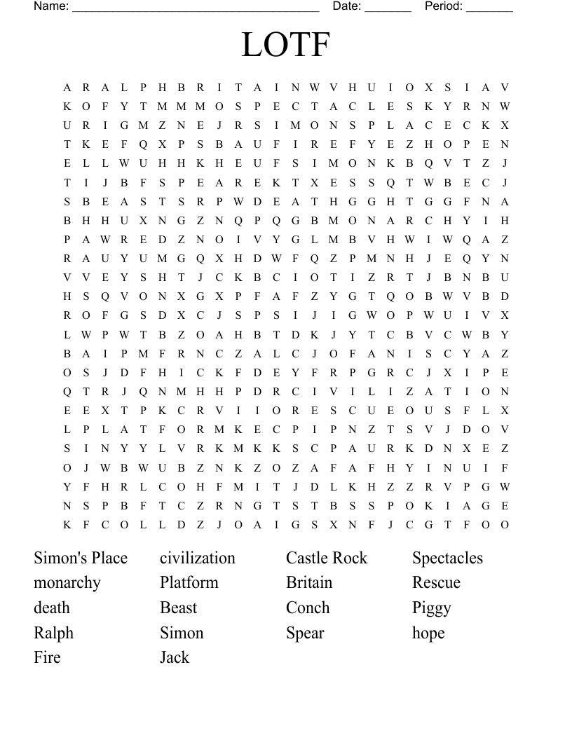 LOTF Word Search
