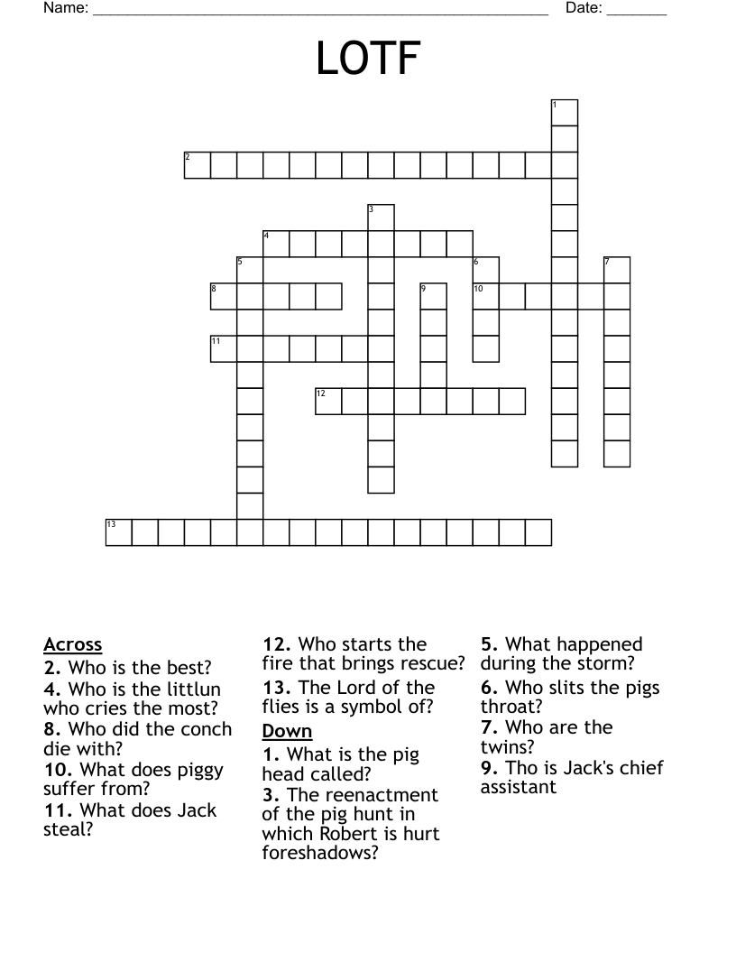 LOTF Crossword
