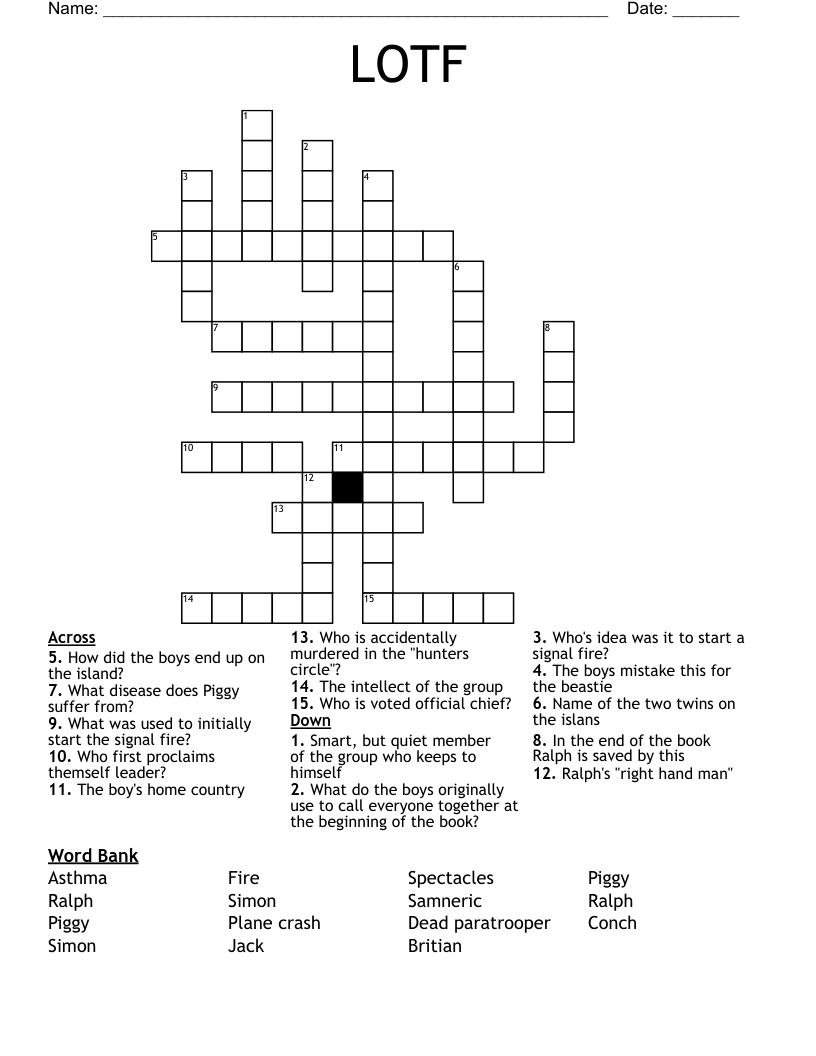 LOTF Crossword