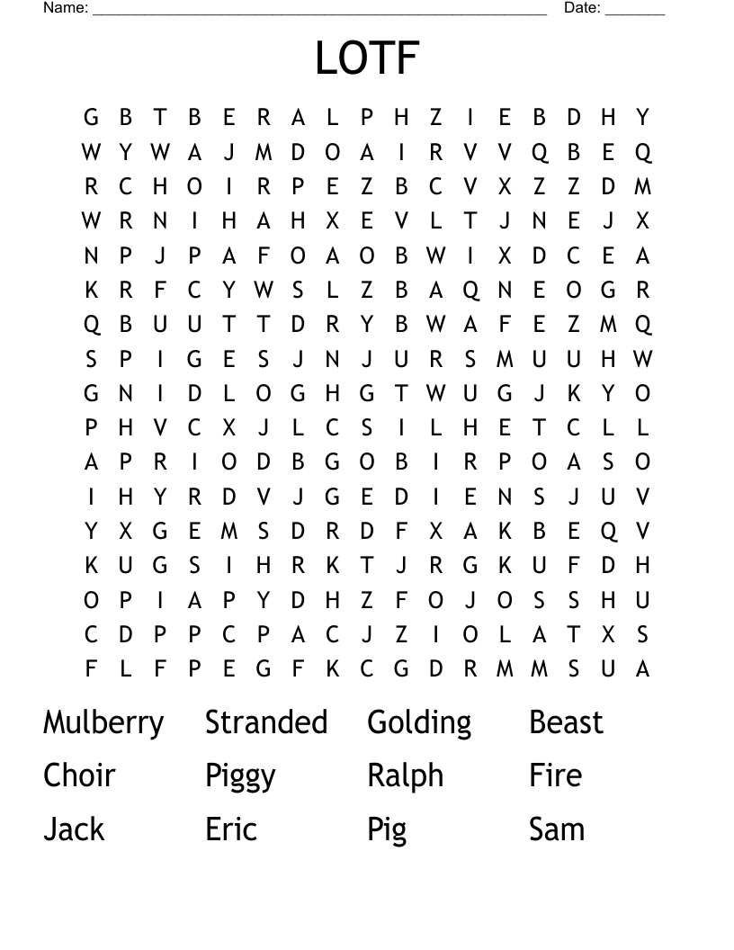 LOTF Word Search