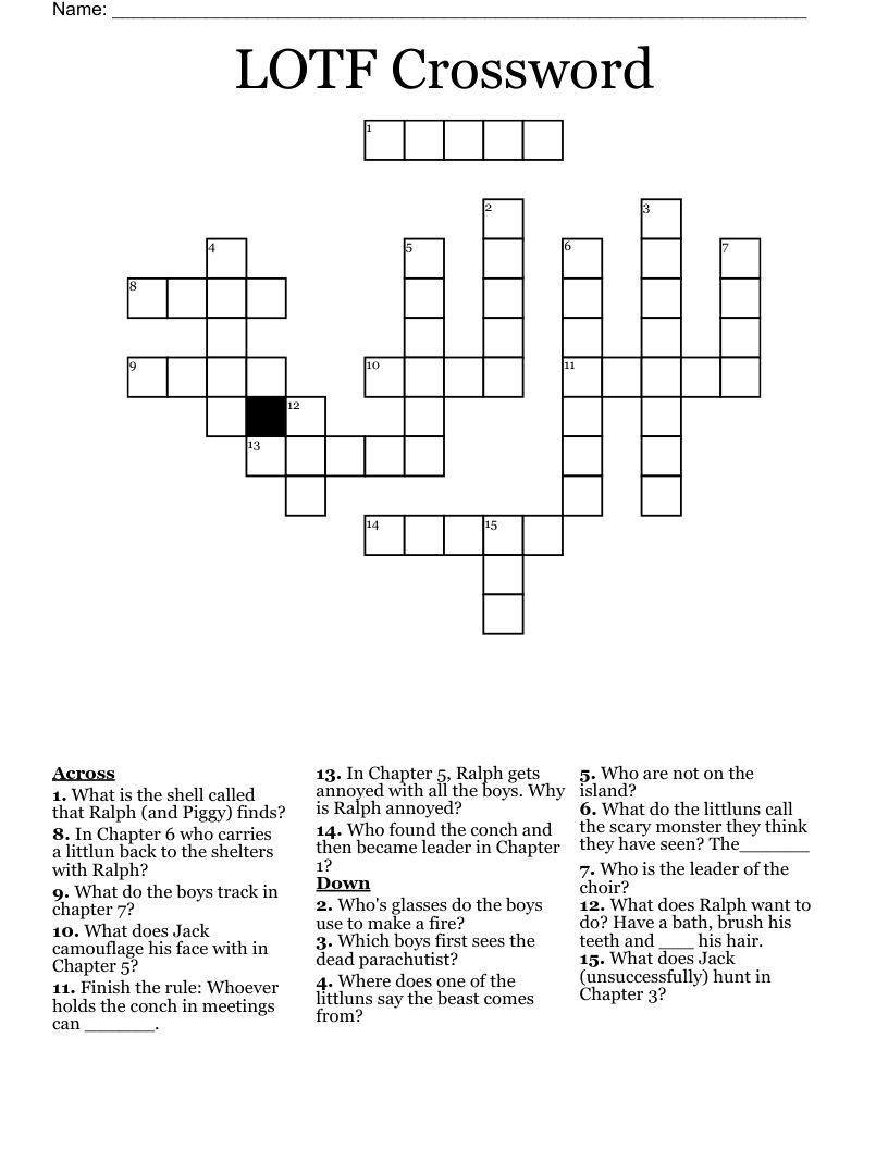 LOTF Crossword