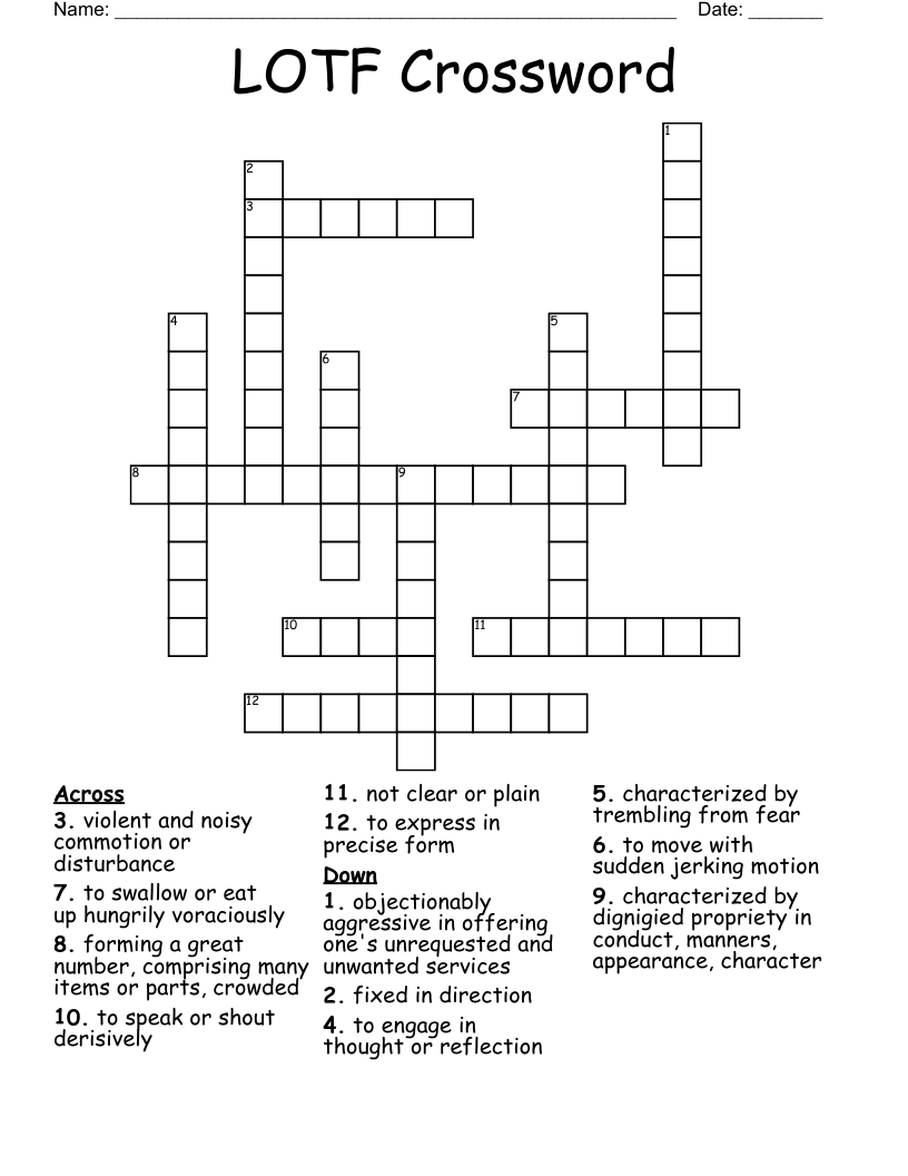 LOTF Crossword