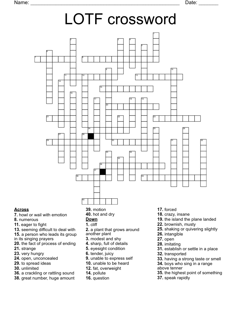 LOTF crossword 