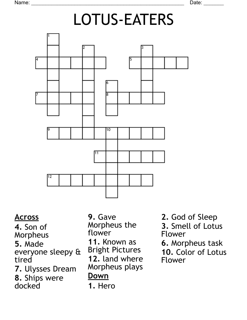 LOTUS-EATERS Crossword
