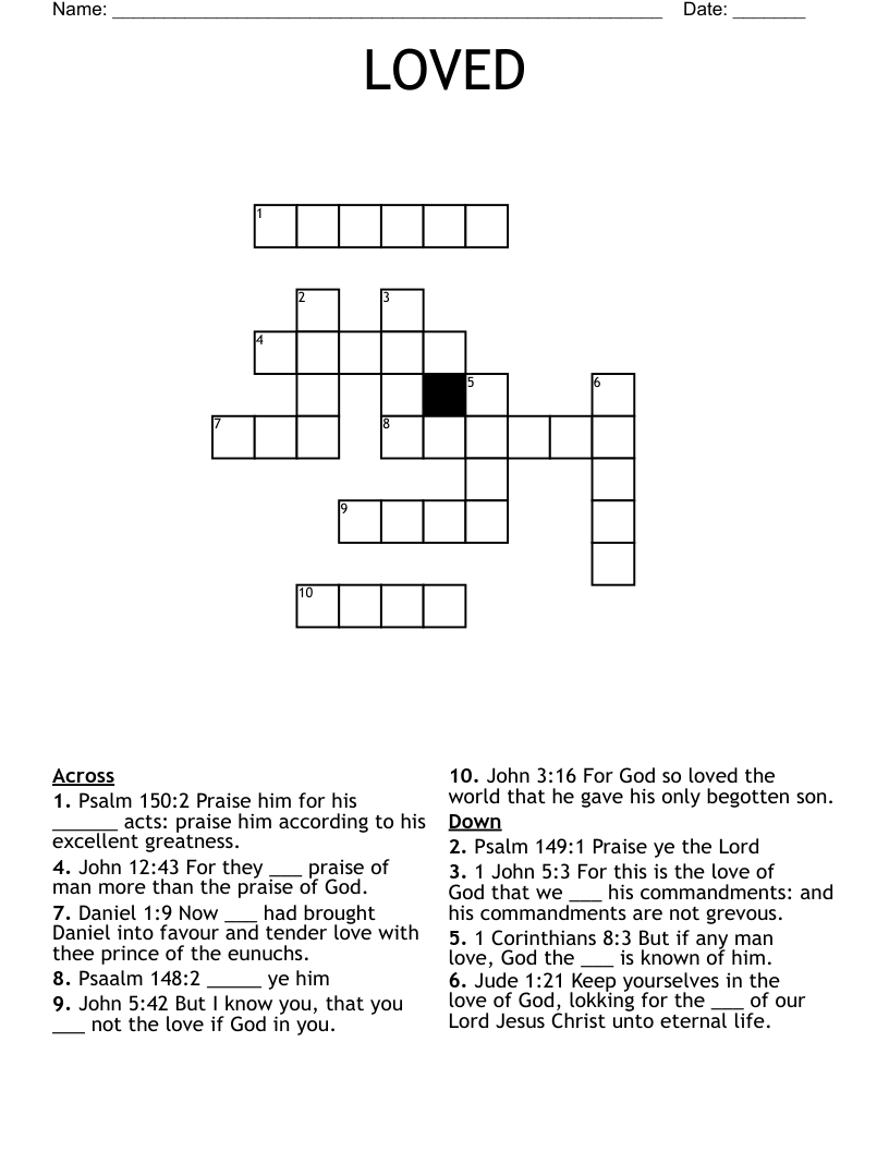 LOVED Crossword
