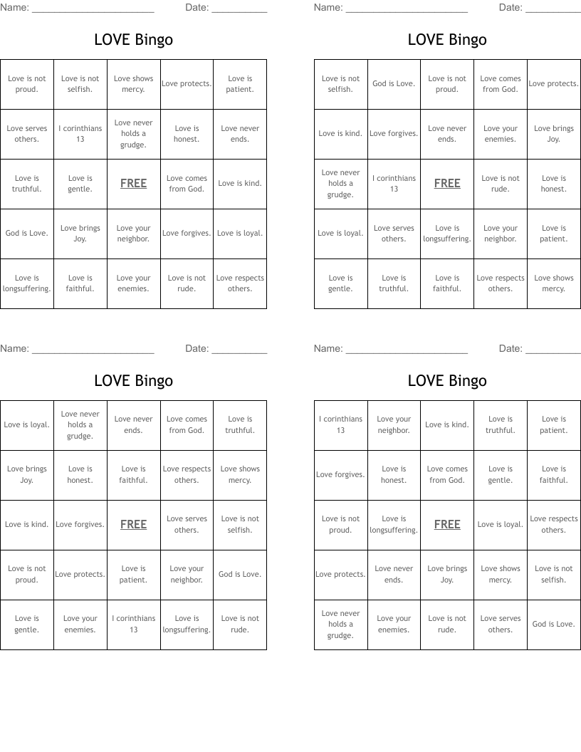 LOVE Bingo