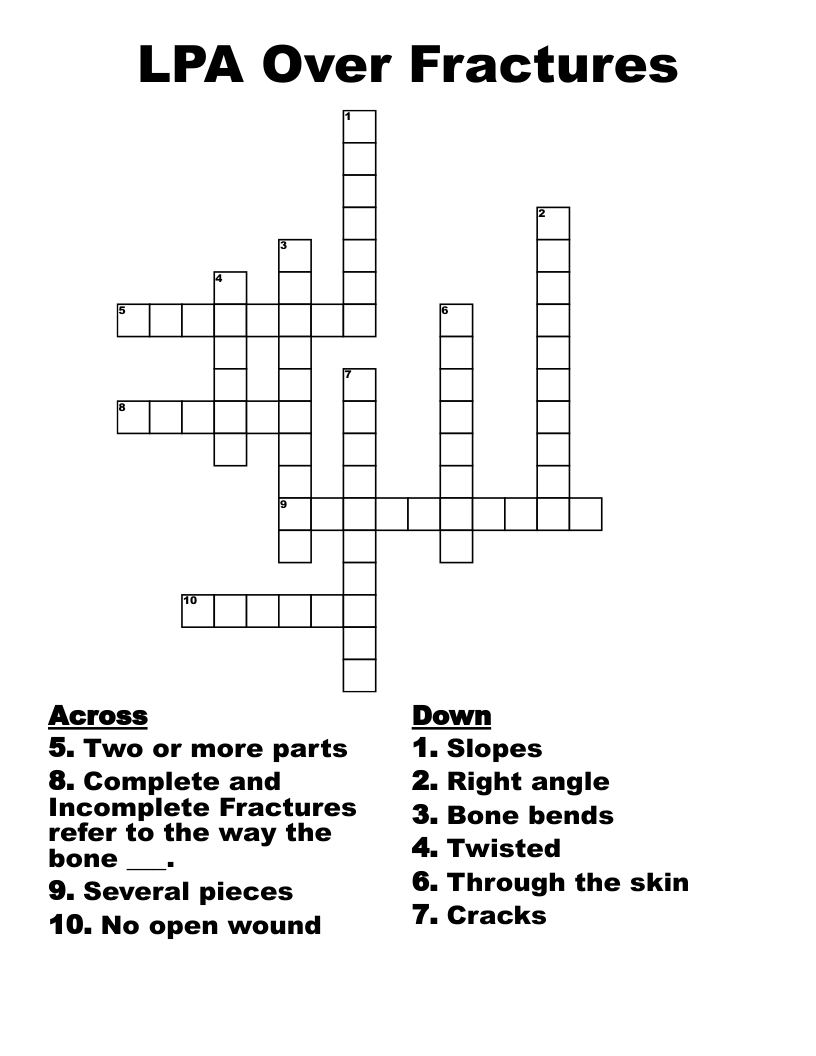 LPA Over Fractures Crossword