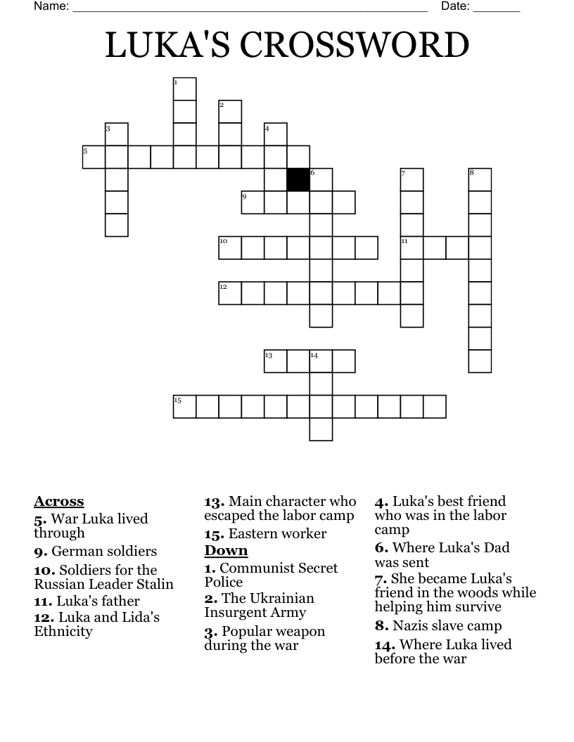 LUKA'S CROSSWORD