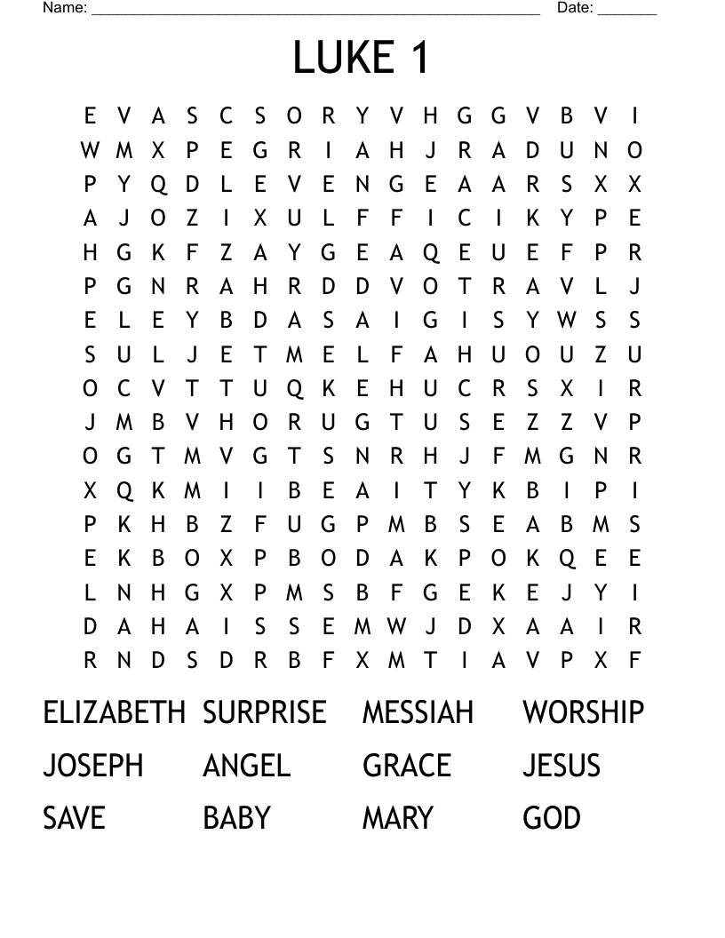 LUKE 1 Word Search