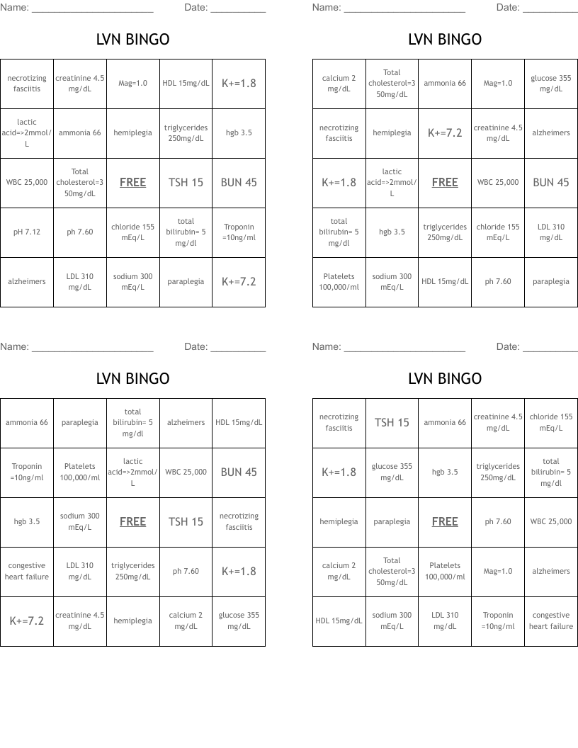 LVN BINGO