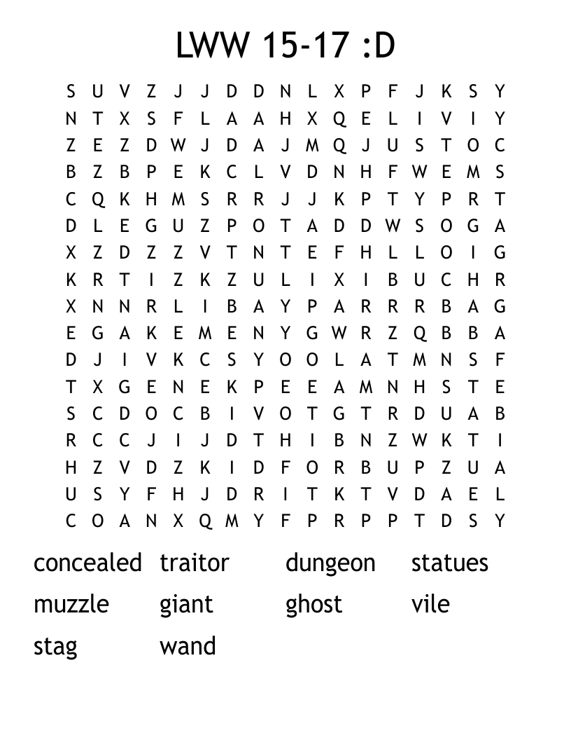 LWW 15-17 :D Word Search