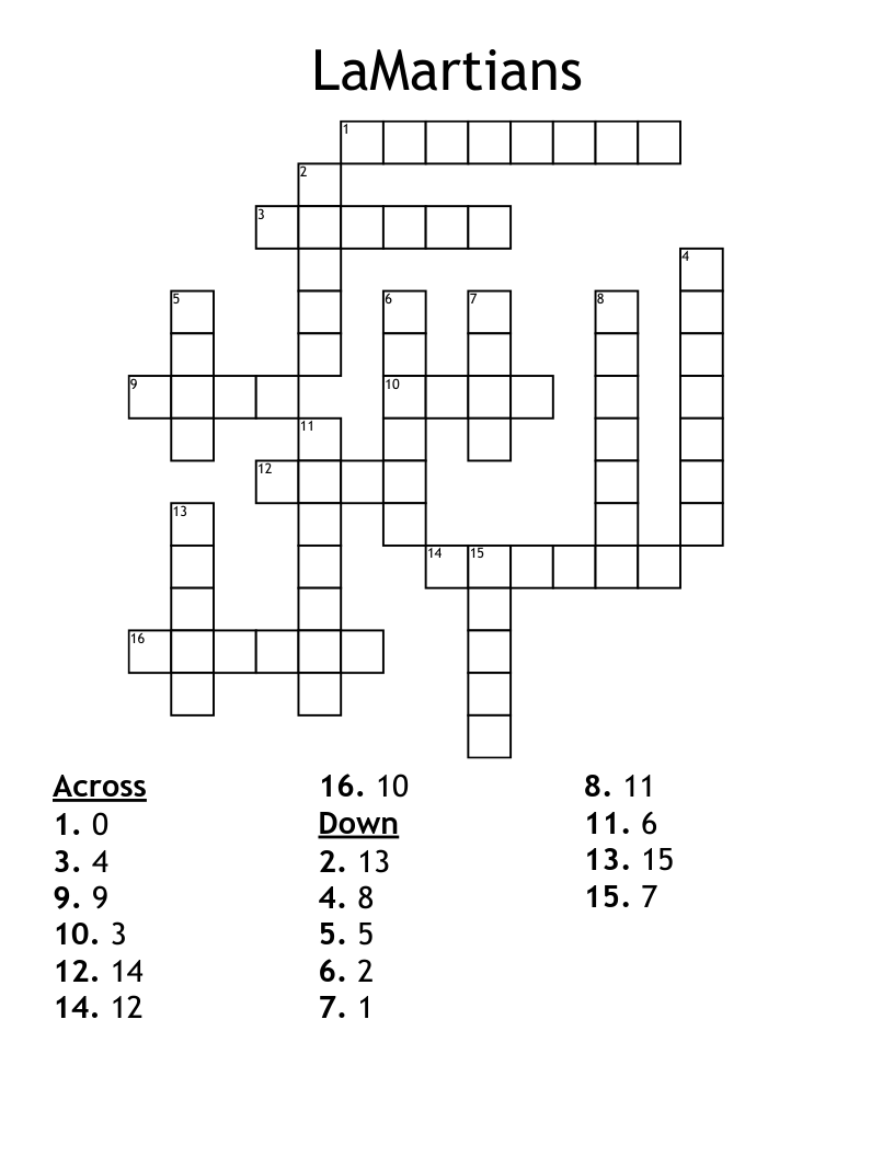 LaMartians Crossword