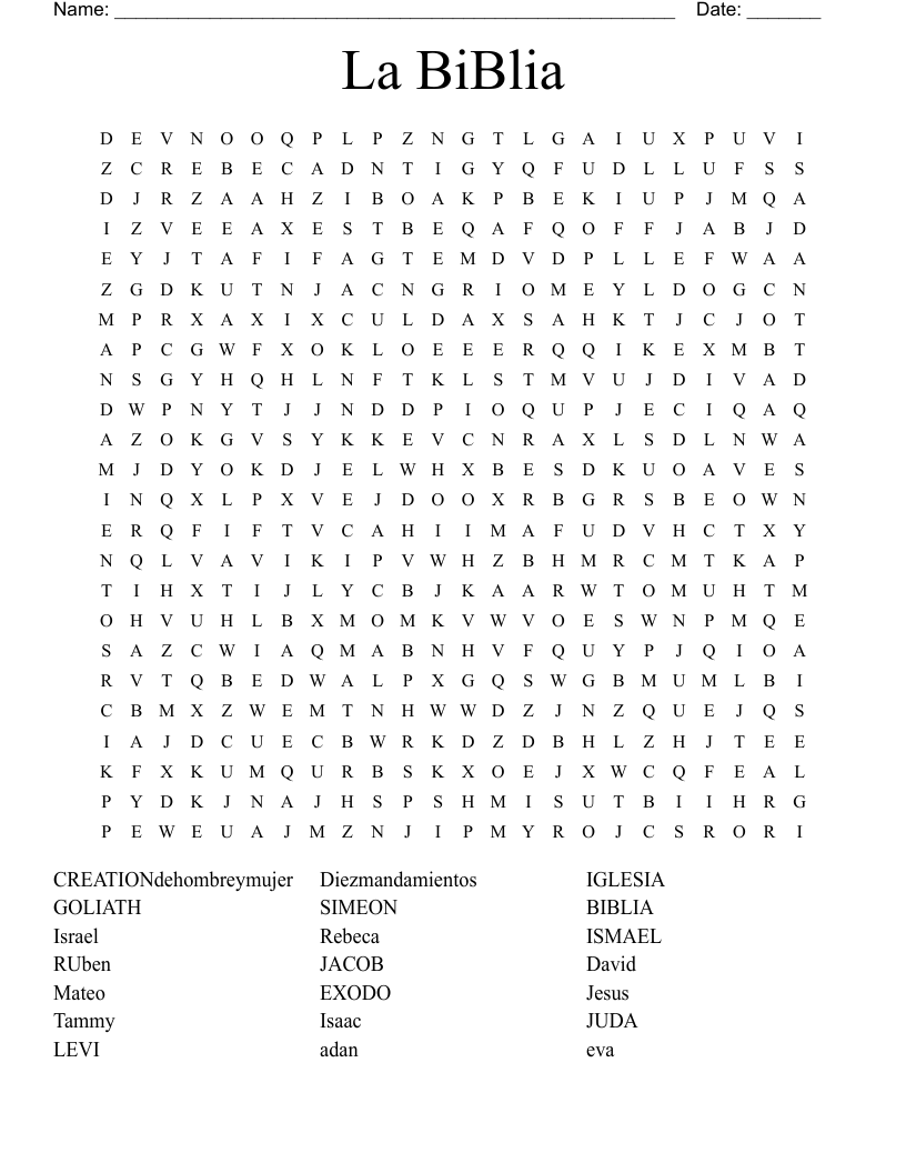 La BiBlia Word Search