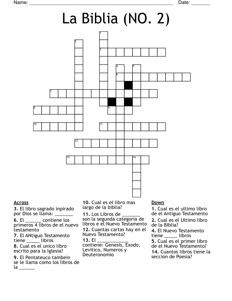 La Biblia (NO. 2) Crossword