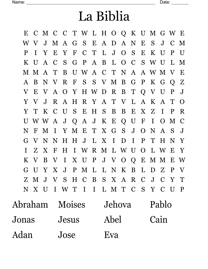 La Biblia   Word Search