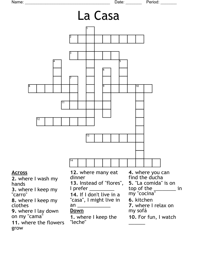 La Casa Crossword