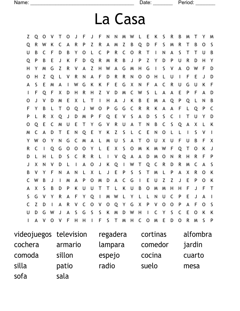 La Casa Word Search